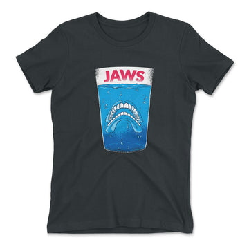 Jaws Teeth Womens T-Shirt in Heavy Metal color